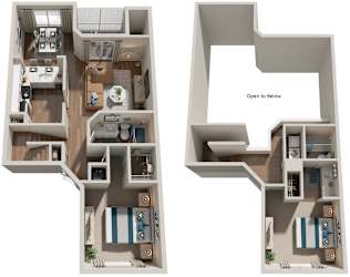 2 Bed 2 Bath Floor Plan | 1,220 Sq. Ft
