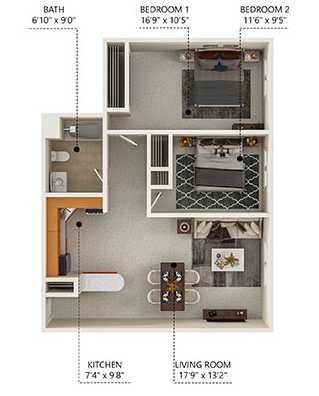 Floor-Plan_B3 at Lake Shore Park, Ankeny