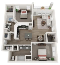 Town Center East - B2 - 2 Bedroom 2 Bath