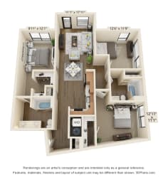Meritage West Apartment Homes in Boise, Idaho 3B Floor Plan