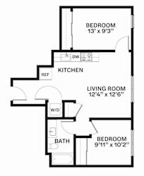 E4 MFTE Floor Plan at Corner 63 Apartments in Seattle, Washington