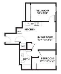 E4 MFTE Floor Plan at Corner 63 Apartments in Seattle, Washington