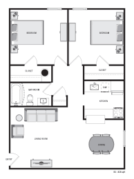 bedroom floor plan an in 2 bed 2 bath apartment