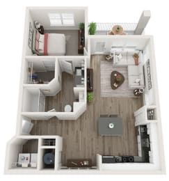 Town Center East - A2 - 1 Bedroom 1Bath