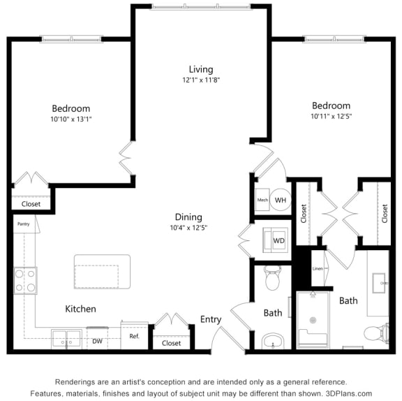 Grayson Ridge_2 Bedroom Floor Plan_B7