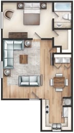 Floor Plan  Carondolet Apartment Homes in Mobile Alabama