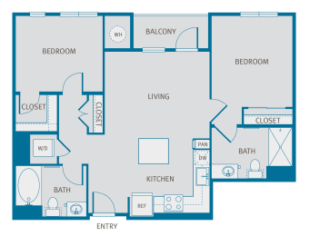 a floor plan of a bedroom apartment