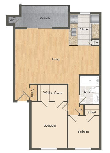 a floor plan of a home with a bedroom and a living room