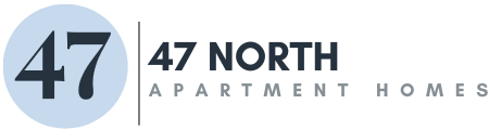 a black and white logo for 47 north apartment homes