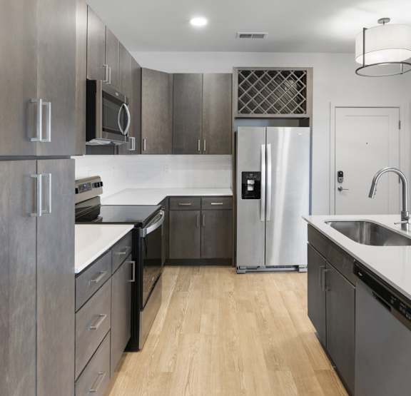 luxury open concept apartment with elevated ceiling heights and ample natural light in Carmel, IN, 46032