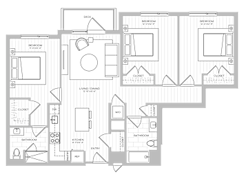 A floor plan of a house with a central courtyard and surrounding rooms.