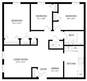 Pheasant Ridge_3 Bedroom Floor Plan