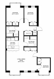  Floor Plan Market Rate Apartments - 3 Bedroom
