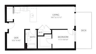 Vela Apartments D6 with Den Floor Plan