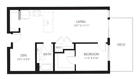 Vela Apartments D6 with Den Floor Plan