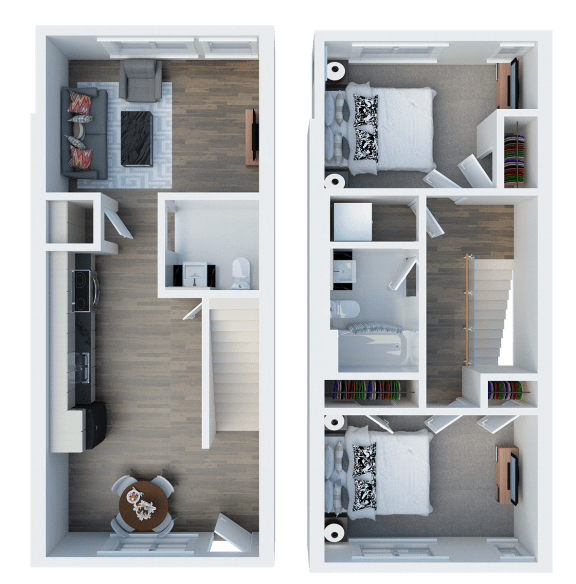TH 2 Floor Plan l Coliseum Connection Apartments in Oakland, CA