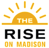 The image is a graphic with a sun and the words "The Rise on Madison".