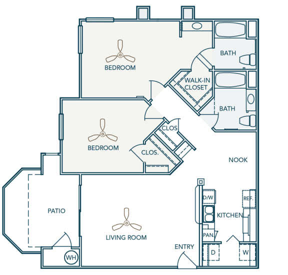 Barton Vineyard - B3 (Tuscany) - 2 bedrooms and 2 bath - 2D