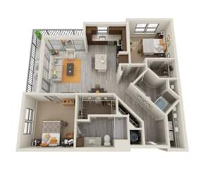Astoria at Celebration Apartments in Celebration, Florida Two Bedroom Floor Plan