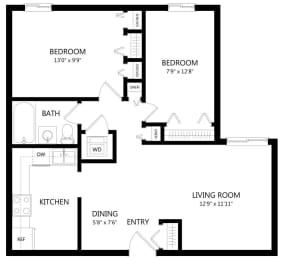 Pheasant Ridge_2 Bedroom Floor Plan