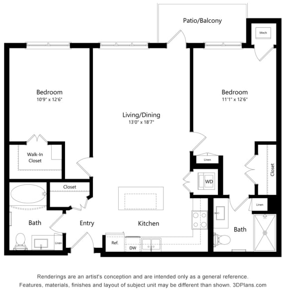 2B Floor Plan at Brighton Oaks, Minnesota