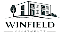 A logo for Winfield Apartments shows a stylized apartment building with the year 2045 below it.