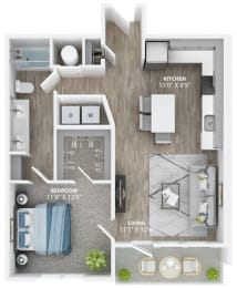 1 bed 1 bath E at The Haven at Lake Britt Apartments, Winter Garden