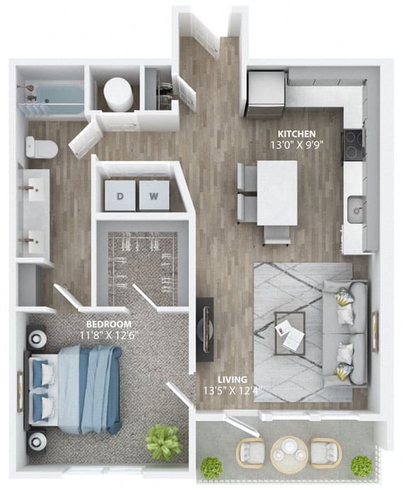 1 bed 1 bath E at The Haven at Lake Britt Apartments, Winter Garden
