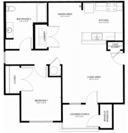  Floor Plan 1 Bedroom