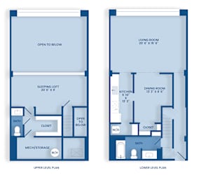 E6 Floor Plan at Tindeco Wharf, Baltimore, Maryland