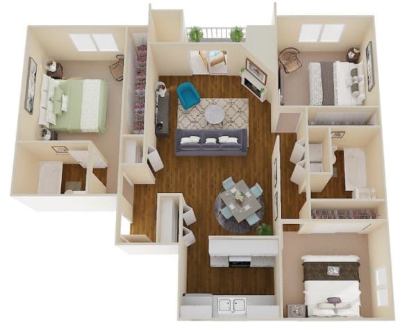The Reserve at Bucklin Hill Apartments Lummi 3D Floor Plan