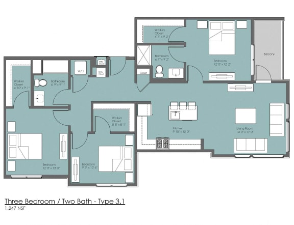Floor Plan Three bedroom