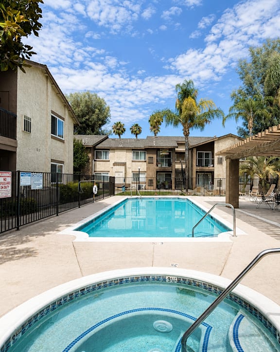 the swimming pool at our apartments