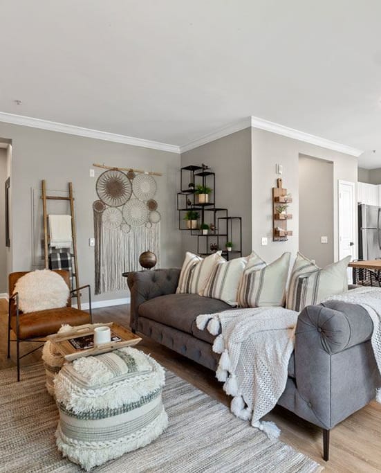 Living Room With Kitchen  at Harper's Crossing, Langhorne, Pennsylvania
