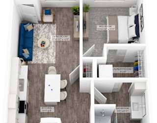 a 1 bedroom unit a floor plan  unit a