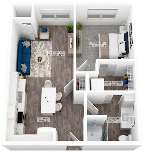 Floor Plan  a 1 bedroom unit a floor plan  unit a