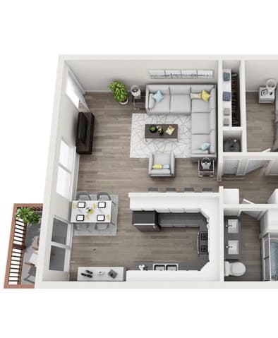2 bedroom 1 bath floorplan