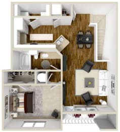 One bedroom, one bathroom apartment | 863 Sq. Ft. at Kingston Crossing apartment homes