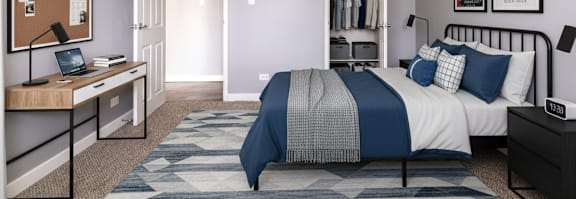 Comfortable Bedroom at Woodland Ridge Apartments, Woodridge, IL
