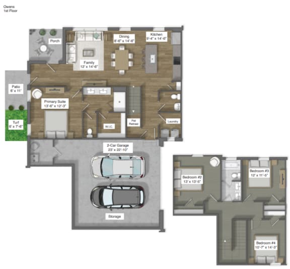 Large four bedroom home for rent outside of fort worth with three bath