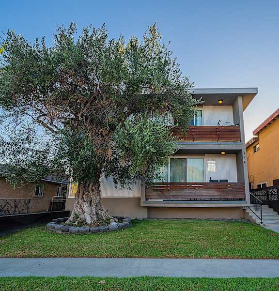 a living room with a couch and a coffee table