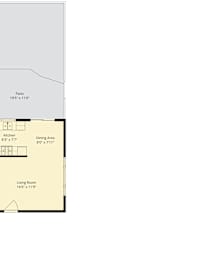 A floor plan for a 1 Bedroom, 1 Bathroom apartment.