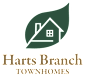 A logo for a company called Harts Branch Townhomes.
