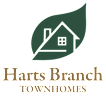 A logo for a company named Harts Branch Townhomes.