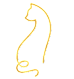 A simple line drawing of a cat.