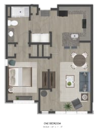  Floor Plan 1 Bedroom, 1 Bathroom