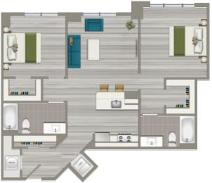  Floor Plan Two Bedroom