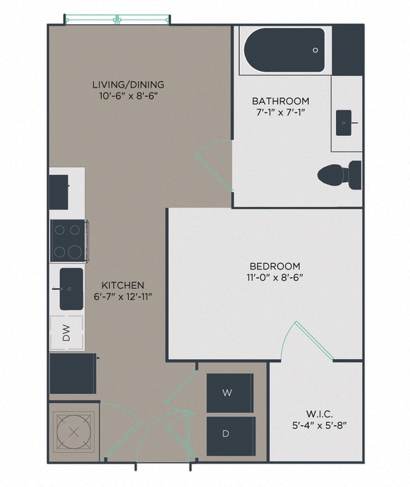 Floor Plan  P2 A1-A Floor Plan at Link Apartments&#xAE; Mixson, South Carolina
