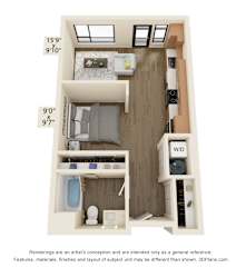 Meritage West Apartment Homes in Boise, Idaho Studio Floor Plan
