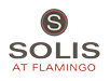 A logo with the text "SOLIS" and "AT FLAMINGO" in different font sizes and colors.